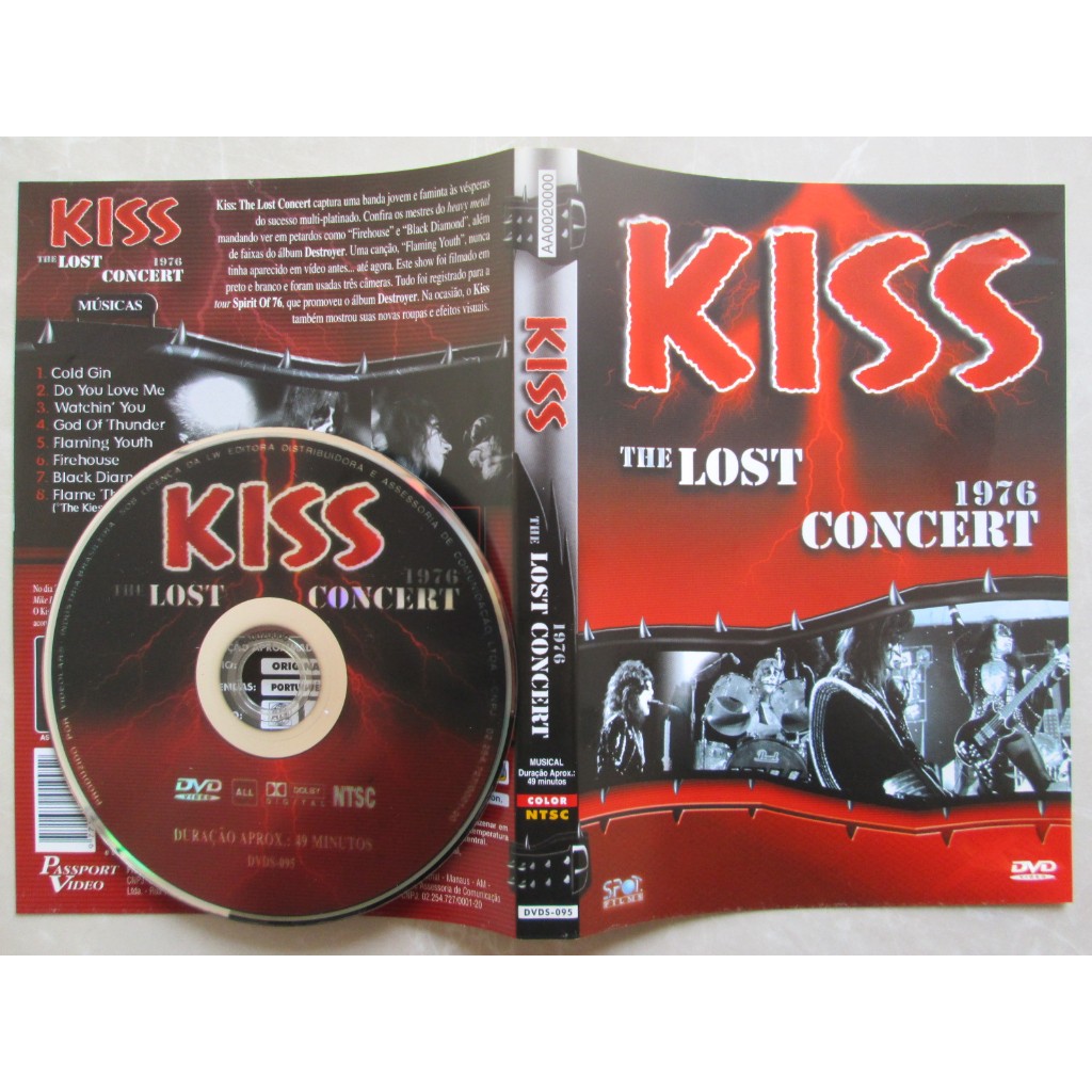 DVD - KISS / The Lost Concert 1976 / Rock / Midia Do DVD Impecável / Original