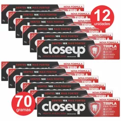 Kit 12 Creme Dental Closeup Tripla Proteção Menta Americana 70g