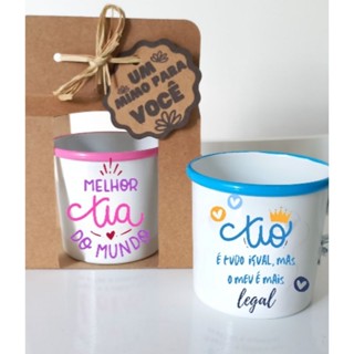 CANECAS TIA E TIO ALUMINIO 250ML EMBALAGEM