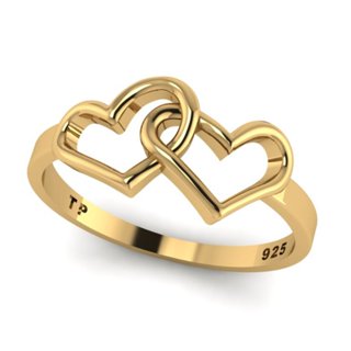 Anel Eterno Amor Pura Prata 925 Dourada 18k - Exclusivo em Oferta na Shopee