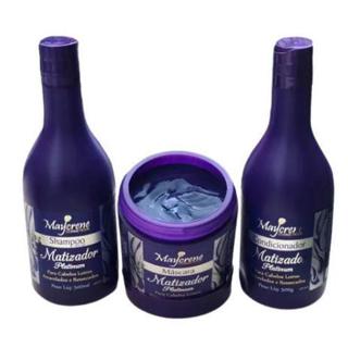 Matizador platinum maycrene cabelos loiros, amarelados, grissalhos e ressecados Shampoo/Condicionador/Mascara em Oferta na Shopee