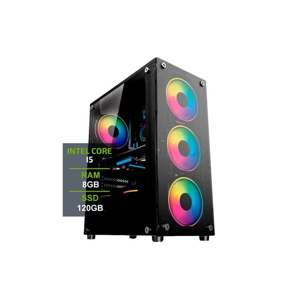 GABINETE GAMER   COM FANS  RGB CORE  I5  GTA 5  16GB Ram + SSD 240GB + Placa de Video 2GB#