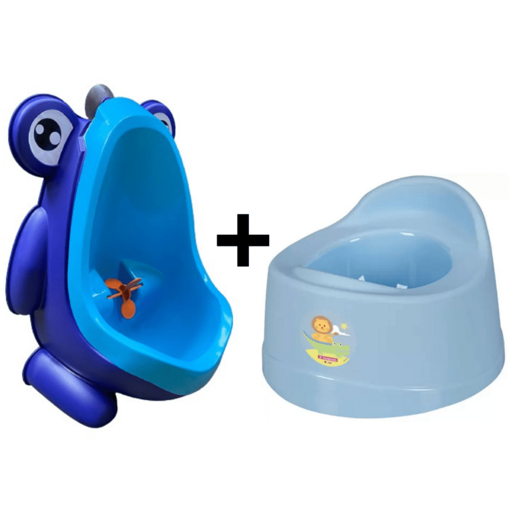 Kit Mictorio Infantil Sapinho Azul com 3 Ventosas + 1 Penico/Pinico Sanremo Azul para Desfrlade