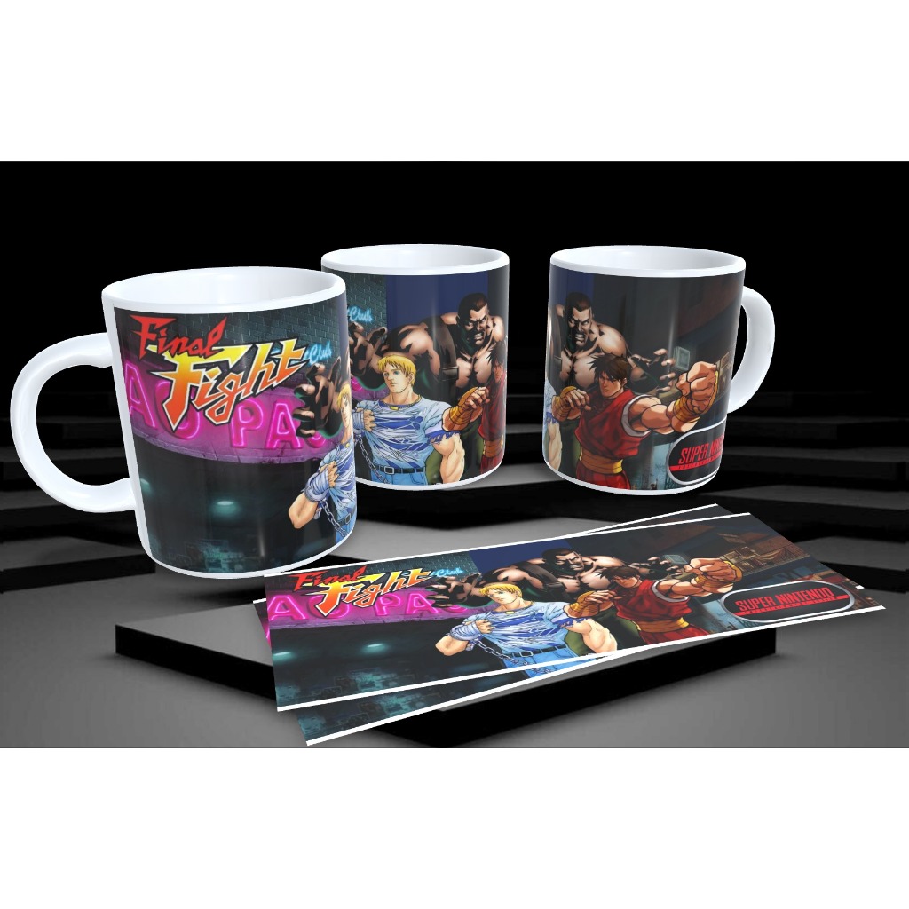 Caneca Temática Personalizada jogo Final Fight  - Super Nintendo Jogo Vintage