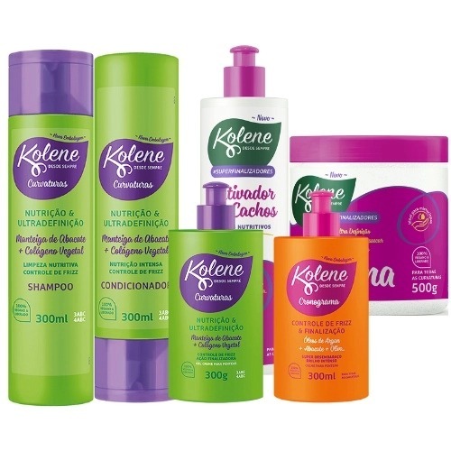 KIT KOLENE CURVATURA + ATIVADOR DE CACHOS 300ML + GELATINA 500G