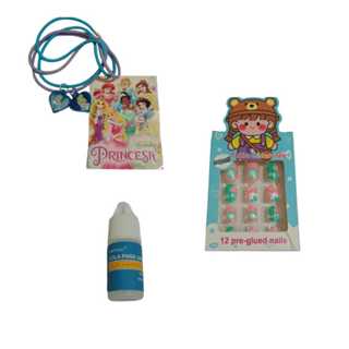 12 unhas postiças infantil kids decoradas + colar tema meninas em Oferta na Shopee