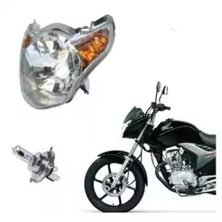 Bloco Óptico com pisca Ambar Farol com Lâmpada H4 Cg Titan 150 Mix 2009 2010