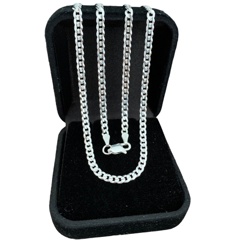 Corrente de Prata 925 masculina Grumet 3 mm 60, 70 ou 80cm. Prata legítima maciça.