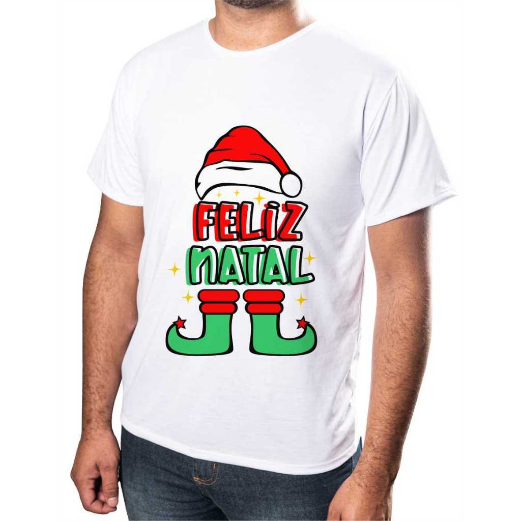 Camisa Personalizada Natal Estampada Ótimo Acabamento E Durabilidade Anti-pilling 100% Poliéster Promoção