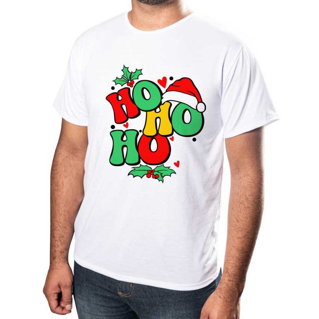 Camisa Personalizada Natal Estampada Ótimo Acabamento E Durabilidade Anti-pilling 100% Poliéster Promoção
