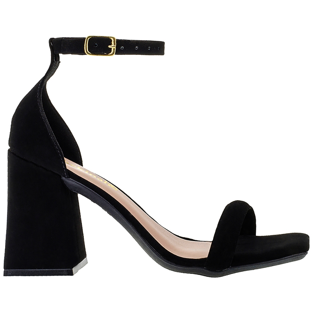 Imagem Sandália Feminina Salto Bloco Quadrado Geométrico Shekinah Lançamento Confortável Moda Festa Fashion