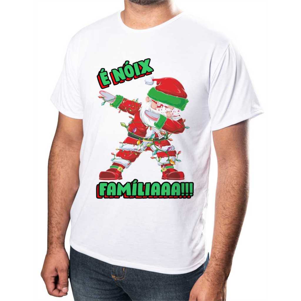 Camisa Personalizada Natal  Estampada Ótimo Acabamento E Durabilidade Anti-pilling 100% Poliéster Promoção