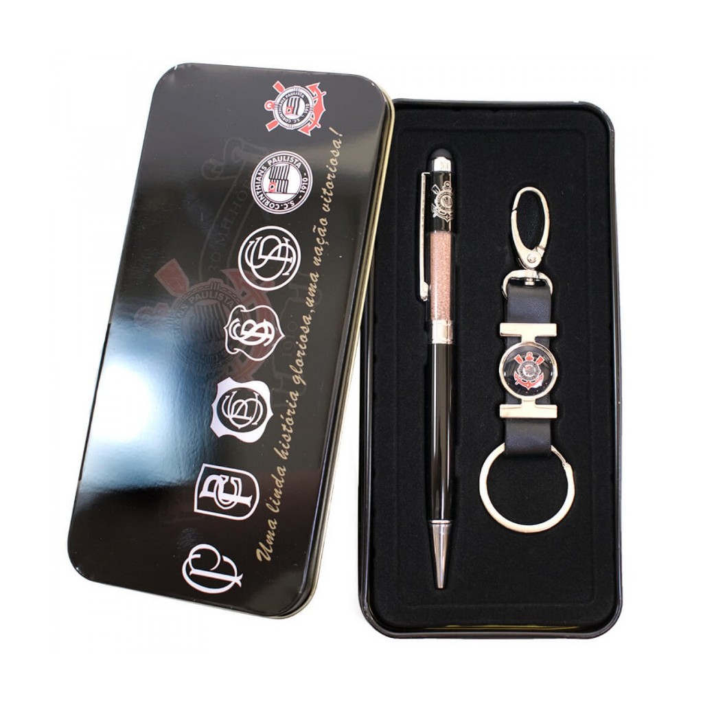 Caneta Terra Sagrada Com Chaveiro E Lata - Corinthians SP1005-1-B