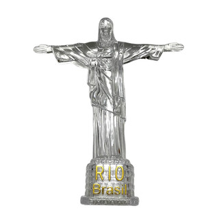 Cristo Redentor Decorativo Grande 21cm Lampiã Lembrança Acrílico Led Colorido Brilha Enfeite Estátua