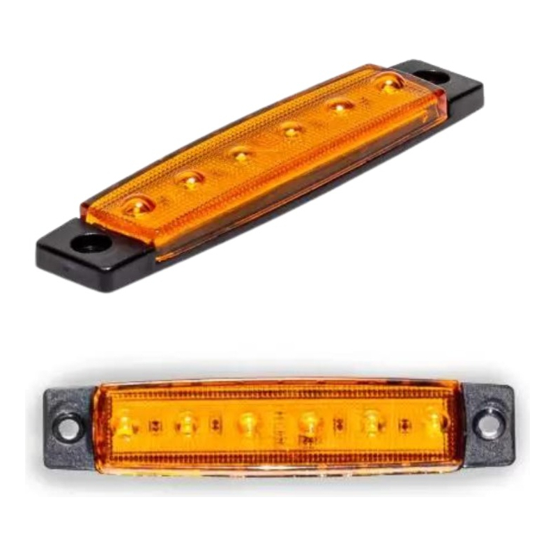 Par Lanterna Lateral Caminhao Caçamba Baú Van 12v 24v Ambar