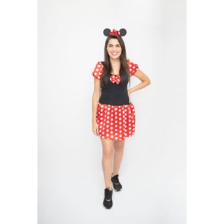 Cartoon Minnie Mouse Adulto Fantasia Feminina Cosplay