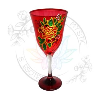 Taça Personalizada Pomba Gira Lírio Rosa Vermelha Luxo 365ml – Vidro