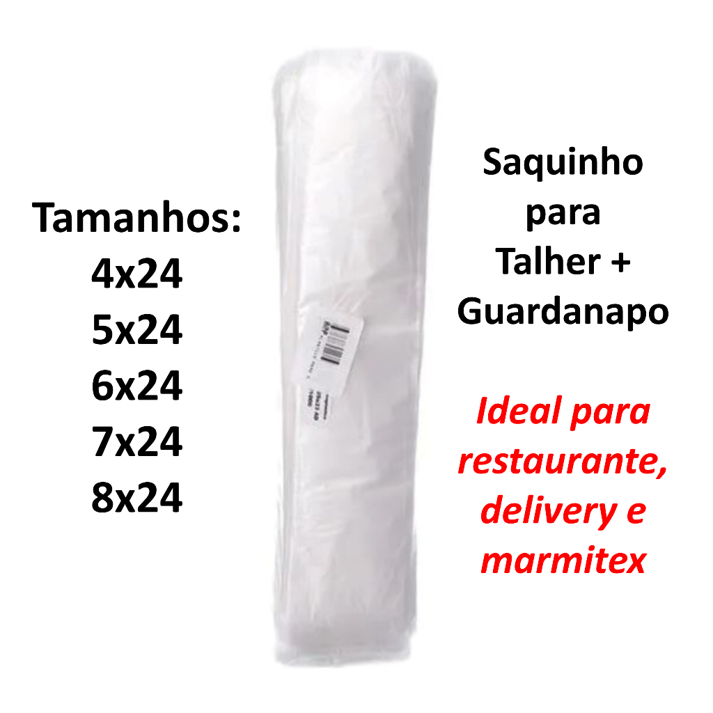 Saquinho Para Talher e Guardanapo Ideal Para Restaurante Delivery Marmiitex - 100 e 500 unidades em Oferta na Shopee