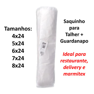 Saquinho Para Talher e Guardanapo Ideal Para Restaurante Delivery Marmiitex - 100 e 500 unidades em Oferta na Shopee