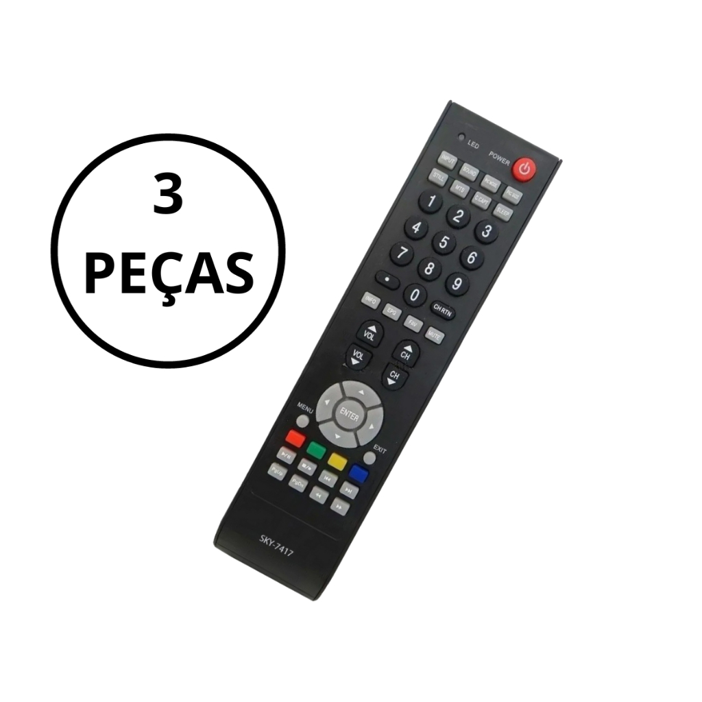 KIT 3 CONTROLE REMOTO COMPATIVEL TV Lcd Semp Toshiba Ct6420 LC4246FDA  CT6360 7417