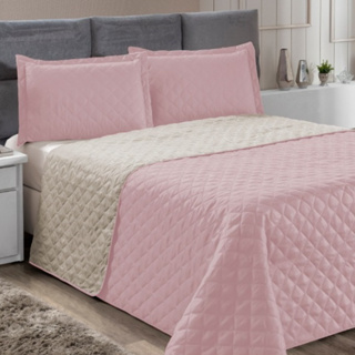 kit Colcha Cobre Leito Casal Dupla Face 3 Peças em Oferta na Shopee