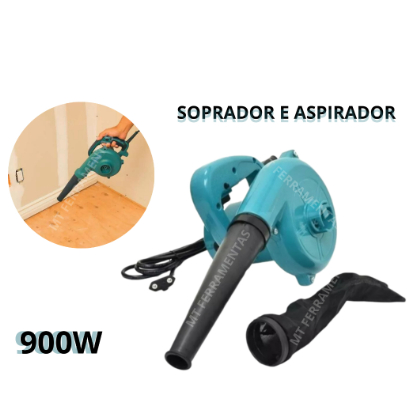 Soprador Aspirador Folhas Jardim Carro Quintal Coletor 900w