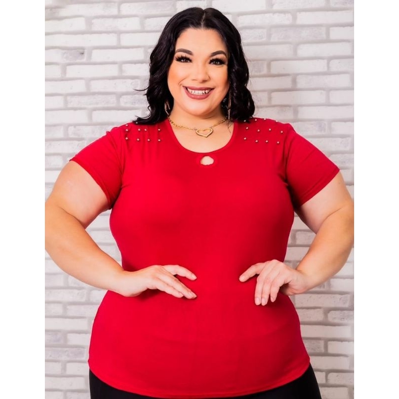 T-shirts de verão plus size manga com perola,veste manequim 40 ao 46,feito em viscolaycra.