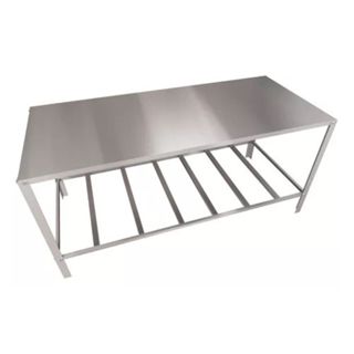 Mesa Inox 120CM Com Paneleiro Multifuncional Cozinha Industrial Elegância e Sofisticação Acabamento De Alta Qualidade Linha Premium Sofisticado
