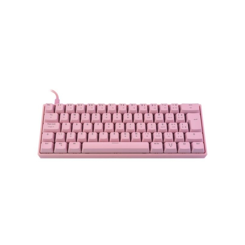 Teclado mecânico rosa gamer husky gaming blizzard, 60%, RGB, Switch gateron red, ABNT2, USADO FUNCIONANDO
