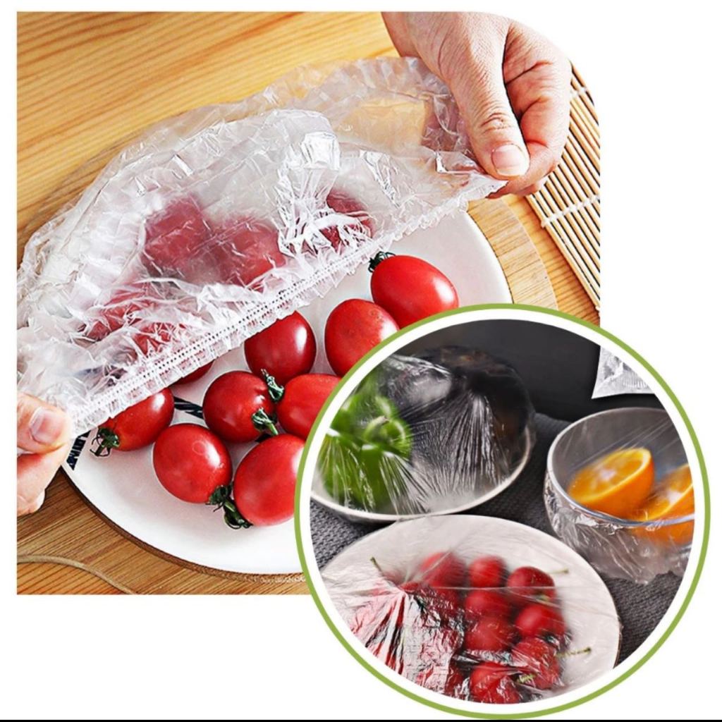 Kit 100 Peças Tampa De Plástico Descartável Para Alimento Geladeira