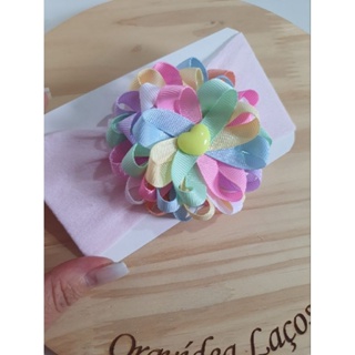 Laço de bebê fitas cabelo colorido, lacinho faixinha de menina candy . em Oferta na Shopee