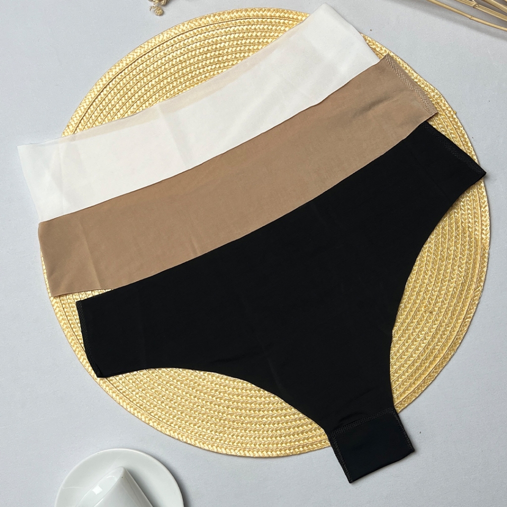 Kit com 3 Calcinhas Sem Costura Corte a Laser Não Marca Tanga Conforto Microfibra Lingerie Feminina