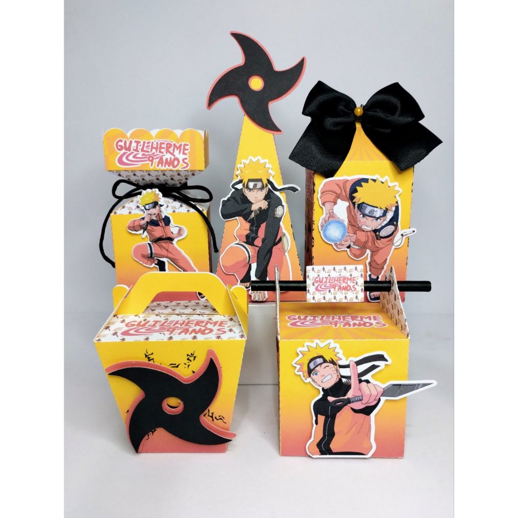 Kit Festa - Lembrancinhas Personalizada Naruto - Caixinhas Personalizadas - Papelaria Personalizada