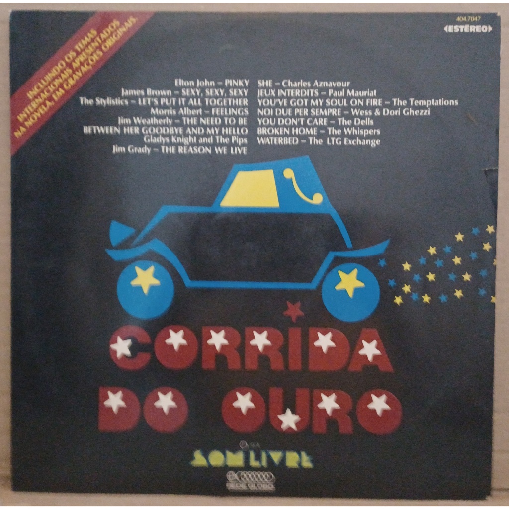 LP Disco De Vinil Corrida Do Ouro - Trilha Internacional Da Novela - LP Ótimo Capa Laminada Com Dano Ler Descrição