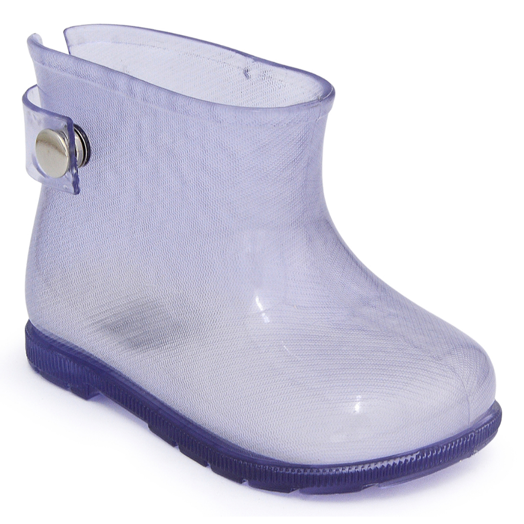 Bota Galocha Infantil Transparente Cano Curto Impermeável Baby Love