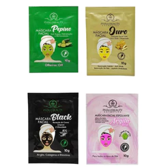 Kit 4 Máscaras Faciais em Sachê 10g Phállebeauty