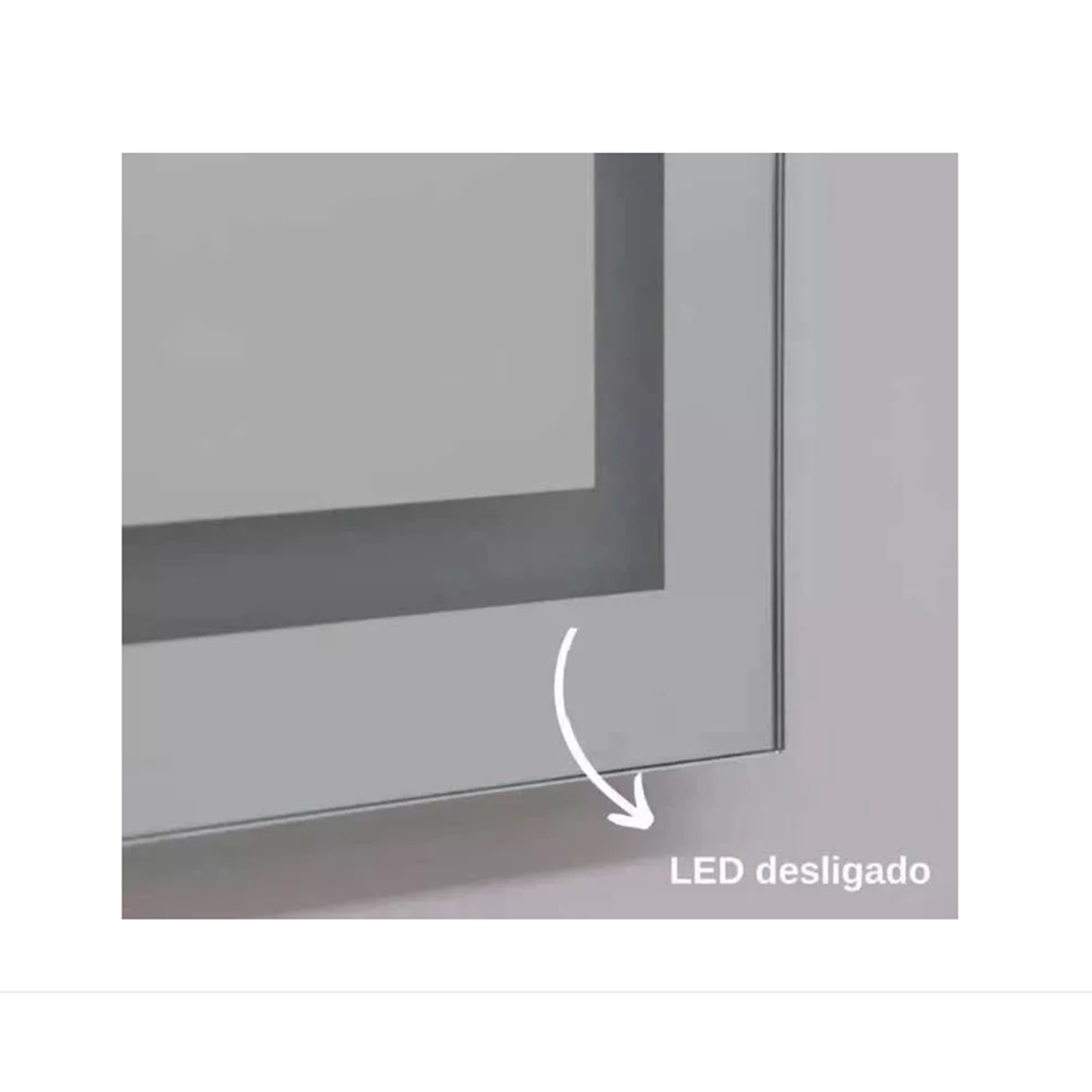 espelho 80x80 jateado com Led Touch