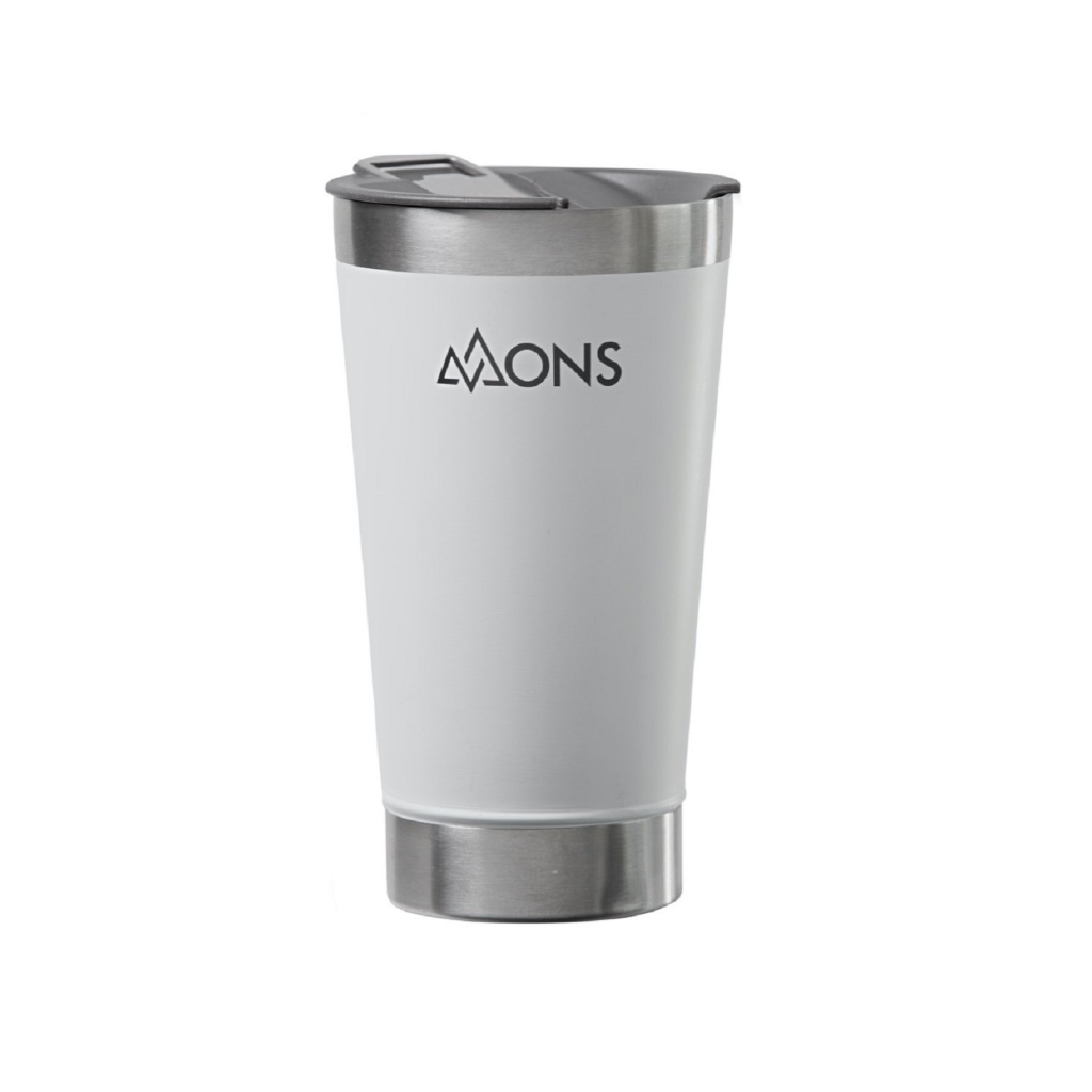 COPO TERMICO MONS EM AÇO INOX COM TAMPA - 473ML - BRANCO em Oferta na Shopee