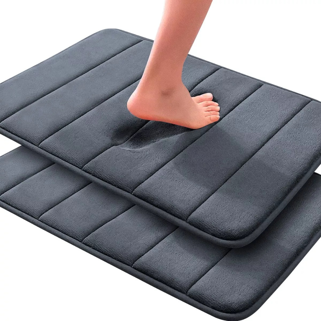 Jogo 2 Tapetes P/ Banheiro Premium Antiderrapante Absorvente Super Soft Grosso Kit Conjunto Macio Borracha Emborrachado - Home & Living