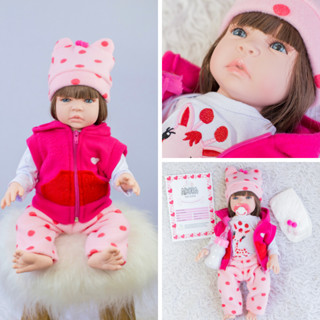 Boneca Bebê Reborn Girafinha Luxo Original Realista de Silicone Pode Dar Banho Envio Imediato
