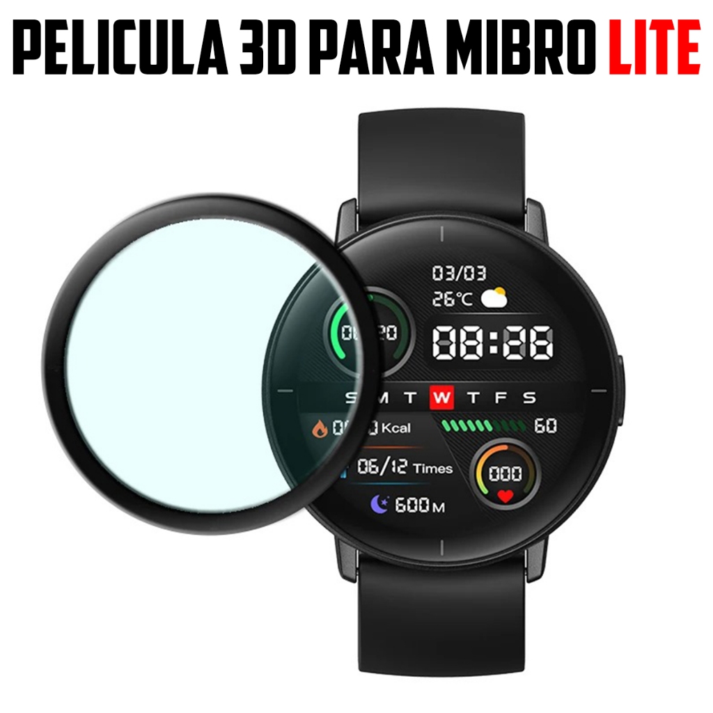 Pelicula 3D para Mibro LITE super resistente pelicula com borda 3d