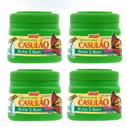 Kit Casulão Com 4 Unidades De 500g Cada Creme De Tratamento Bicho Da Seda