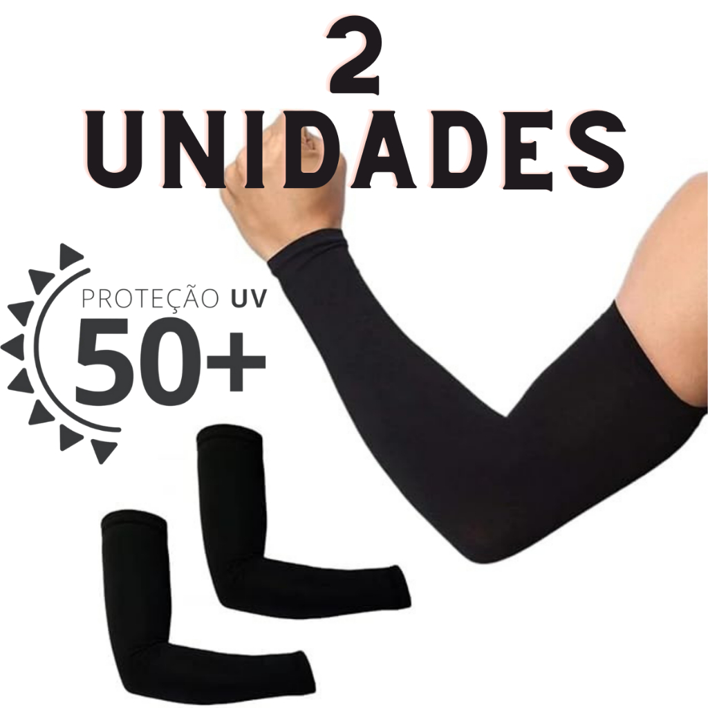KIT Par De Manguito Unissex Proteção Solar UV50+ Manga Esportiva Fitness Academia Volei Basquete Corrida Pronta Entrega