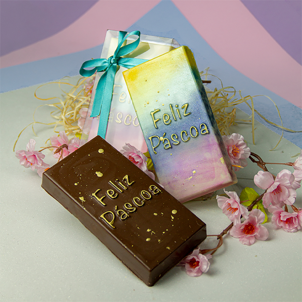 Barra Feliz Páscoa - Forma Para Chocolate BWB Especial 3 Partes - PÁSCOA 2025 - Ref.: 10565
