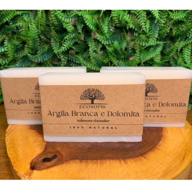 Kit 3 Sabonetes Clareadores Argila Branca e Dolomita