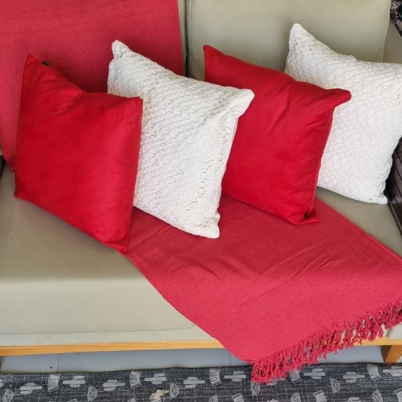 Manta Decorativa Protetora Queen Vermelha para Sofa Cama Poltrona Casa Algodao 220x260 Decoraçao Dia Maes Namorados Romantica Ideia Presente Mae Esposa Namorada Noiva Madrasta Sogra Avo Tia Madrinha
