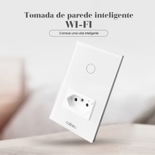 COIBEU Interruptor Inteligente WiFi com Tomada, Interruptor Smart Sem Fio Doméstico Multifuncional, Controle Remoto de Eletrodomésticos Por Celulares, Interruptor Cronometrado