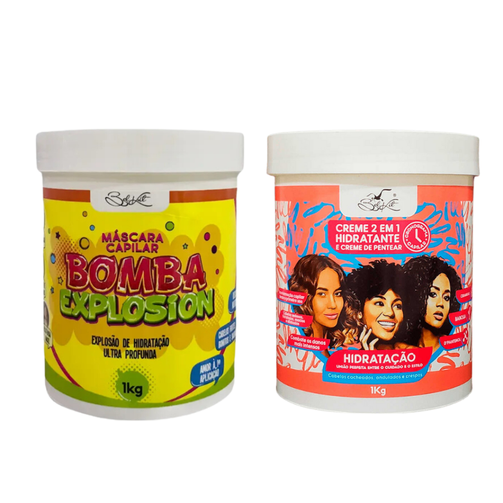 Máscara Bomba Capilar 1kg + Creme de Pentear Hidratação Belkit em Oferta na Shopee
