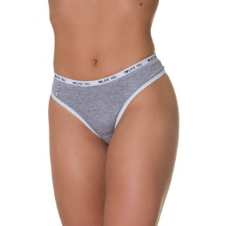 KIT 3 - Tanga Fio Dental Algodão Mescla Feminina Lingerie Super Confortavél