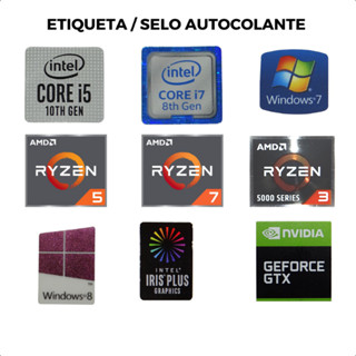 Etiqueta Selo Adesivo Amd Ryzen 5 7 Intel Core i5 i7 Windows 7 / 8 Intel Iris Plus Graphics Nvidia Geforce Gtx Original em Oferta na Shopee